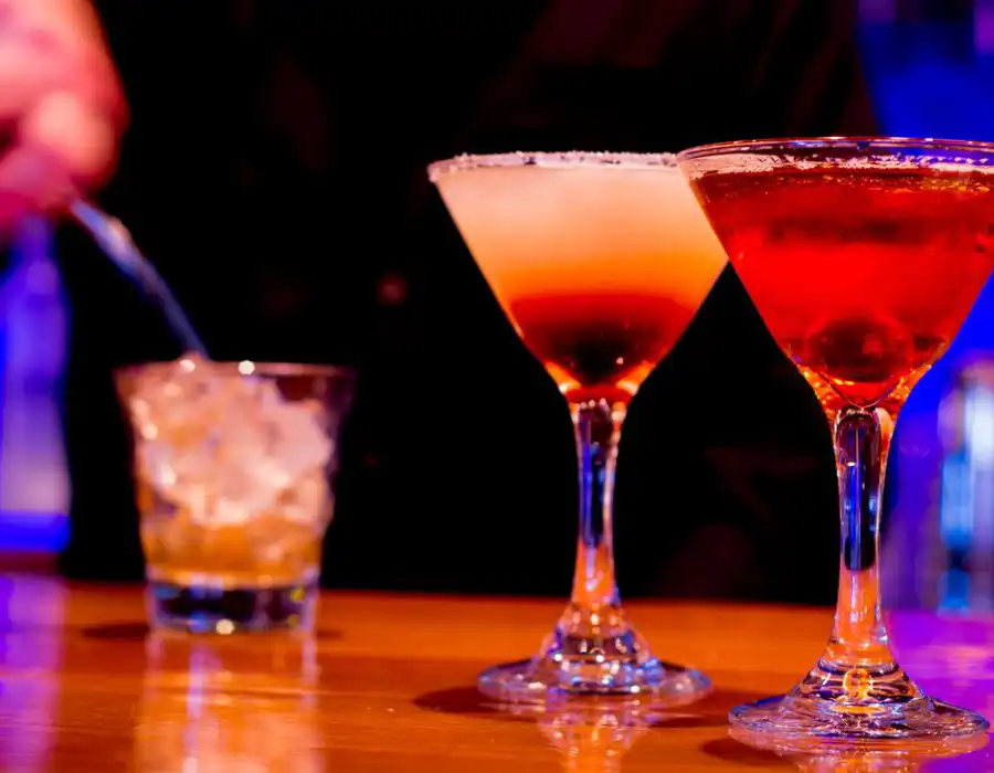 cocktails on the bar